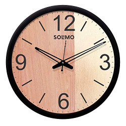 Amazon Brand - Solimo 12-inch Wall Clock - Designer (Silent Movement, Black Frame)