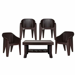 Supreme Futura Set of 4 Chairs and 1 Vegas Table (Globus Brown)