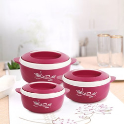 cello Sapphire Pack of 3 Thermoware Casserole Set(500 ml, 1000 ml, 1500 ml)