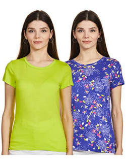 United Colors of Benetton Women's Checkered Regular fit T-Shirt (16P3CM1E1113I901M_Multi Medium)
