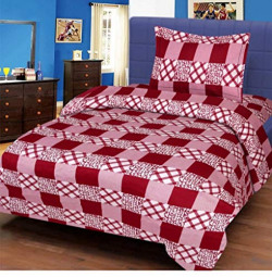 Just Muralidhar & Sons 180TC 3D Beautiful Polycotton Double bedsheets with 2 Complementary Maching Pillow Covers 228x228CM ( Multi_22 )