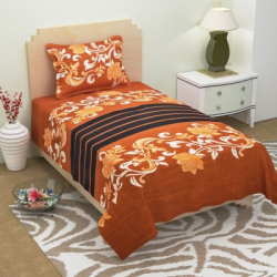Home Elite 104 TC Microfiber Single Floral Bedsheet(Pack of 1, Multicolor)