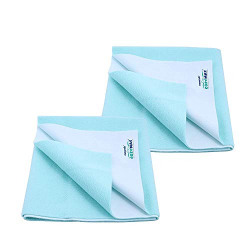 Newnik Quick Waterproof Dry Sheet Small Combo Pack of 2 Sea Green (Each Size : 50 cm x 70 cm)