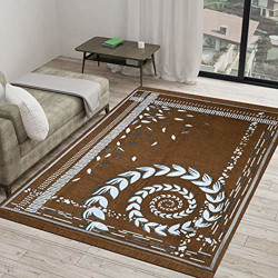Vaini 6D Designer Exclusive Velvet Carpet | Rug | Living Room | Bedroom | Hall | School | Temple | Bedside Runner | - |60" inch x 84" inch | 150 cm x 210 cm | 5 Feet x 7 Feet | - Mouse