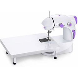 Motegi Mini Sewing Machine with Extension Table for Home Tailoring Portable Stitching Tailor Silai Machines (Sewing Machine with Stand,White)