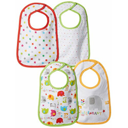 Mothercare E is for Elephant Bibs (Multicolor, Pack of 4)