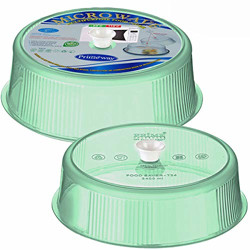 Primeway Plastic Microwave Lid Food Splatter Cover, 8.25" & 9.5", 2 Pcs, Teal
