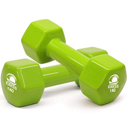 KAKSS Vinyl Coated Dumbbells for Gym Excercise 2 kg (1+1=2 KG) Proudly Made in India
