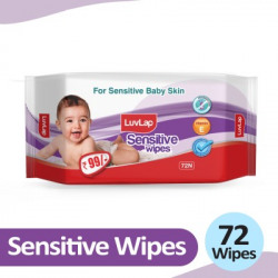 LuvLap Baby Sensitive Wipes with No Fragrance, 72 wipes/pack(72 Wipes)
