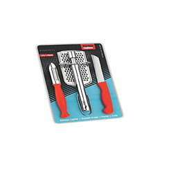 MORTON DAVIES 4In1 Combo Stainless Steel Kitchen Lighter, Knife, Peeler and Smooth Grater