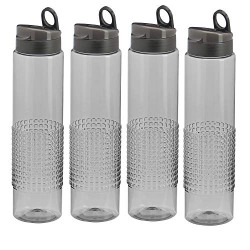 Steelo Sitara Water Bottle, 1000ml, Set of 4, Grey, Plastic