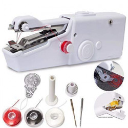 TIEXA Sewing Machine Electric Handheld Sewing Machine Mini Handy Stitch Portable Needlework Cordless Handmade DIY Tool Cloths Portable,White