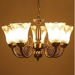 Weldecor Antique Brass Chandelier/Jhoomer/Pandent Lamp/Hanging Light/Ceiling Decorative Lamp/Fancylight/Bulb Flush Mount Ceiling Lamp