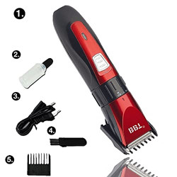 HNESS Electric Hair trimmer Clipper Shaver Rechargeable Hair Machine adjustable for men Beard Hair Trimmer, beared trimmer for mens, beared trimmer (Red Trimmer)