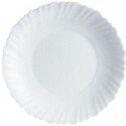 Larah by Borosil Snow White Dinnerware Chip Resistant Scratch Resistant Dinner Plates/Quater Plates/Restaurant, Family Party and Kitchen Use (7.5") Quarter Plate(6 Quarter Plate)