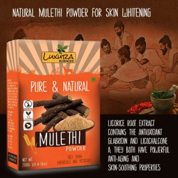 LUXURA SCIENCES Mulethi Powder For Skin Whitening 200 Grams,Licorice Powder For Skin, Hair, Double Filtered 100% Pure,Natural and Organic(200 g)