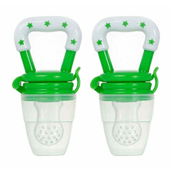 Ole Baby Food Feeder Grow with Me Set Toy Silicone Teether Nibbler (Green, OB-Bff-B1214) Pack of 2