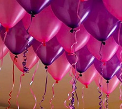 AMFIN (Pack of 50) Pink and Purple Balloons with Matching Curling Ribbon , Purple and Pink Balloons for Birthday Decoration , Birthday Balloons for Girls Decoration
