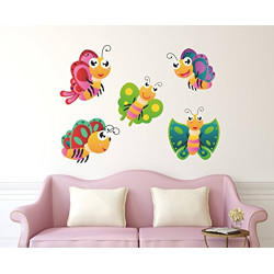 Wallstick Colourful Butterflies wallstickers (Vinyl 55 cm x 40 cm)