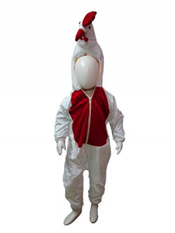 BookMyCostume Chicken Hen Bird Kids Fancy Dress Costume 3-4 Years, White/red