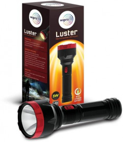 WIPRO Luster LED rechargable Torch Torch Emergency Light(Black, Red)