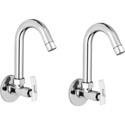 Prestige Passion (Sink Cock) Brass Tap For Bathroom/Kitchen Pillar Tap FaucetÂ Â  (Silver)- Pack of 2 Spout Faucet(Wall Mount Installation Type)