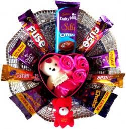Cadbury Valentines Day Gift For Your Boyfriend/Girlfriend/Husband/Wife Combo(Cadbury Fuse - 2, Cadbury Silk Oreo - 1, Cadbury Five Star - 2, Cadbury Dairy Milk - 2, Cadbury Shots - 2)