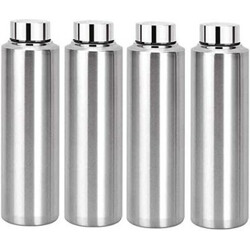 STEEPLE 1000 ml Steel Water Bottle For Office, Gym, School, Sports,Picnic (pack of 4) 1000 ml Bottle(Pack of 4, Silver, Steel)