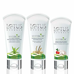 Lotus Herbals Whiteglow Essentials Kit: Face Foam, Scrub & Masque