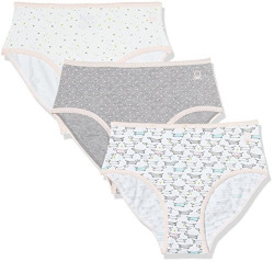 United Colors of Benetton Girls' Panty (16A30961KG04I902XL_White Animal AOP, White Sprinkle AOP, Pink Solid with Dog Print, Grey Melange, Pink Polka and White Pink Stripe)