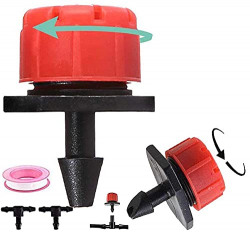 DIY Crafts Micro Drip Irrigation Kit Plant Garden Hose Watering Kit, with 1/4 Blank Distribution Tubing Hose Agriculture,Lawn, Plants, Garden, Patio, Greenhouse (1 Pc, Red Dripper/Emitter)