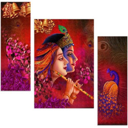 Art Amori Radhe krishna religious three Piece MDF Painting Digital Reprint 12 inch x 18 inch Painting