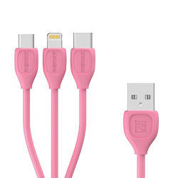 Remax Lesu 3-in-1 Data Cable (Pink)
