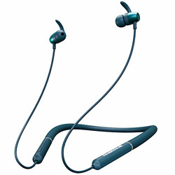 Ambrane BassBand Pro Bluetooth Neckband Earphones with Rich Bass, 4H Playtime in 20 mins Charge, 6H Total Playtime, Metallic Finish, IPX5 Waterproof, in-line Mic and Control Buttons (Teal Blue)