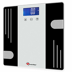 PowerMax Fitness Multi-User Digital Body Fat Scale - Smart BMI & Weight Scale, Body Composition Analyser with 12 User Memory, Human Body Capacity (Model: BCA-07)