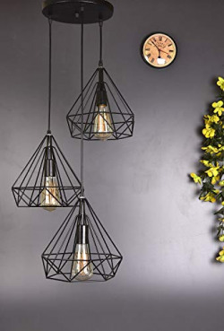 tu casa Iron Hg-35 220Watts Pendant Light, Black, Diamond