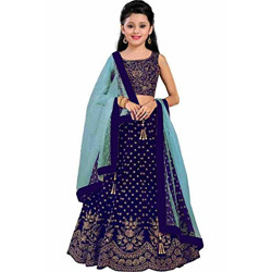 Shrestha Fashion Fancy Designer Chaniya Choli For Girls 10 to 13 Years (Milan) (3-4 Years, Royal Blue)