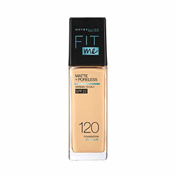 Maybelline New York Liquid Foundation Medium Coverage Lotion, Matte Finish, With Spf, Absorbs Oil, Fit Me Matte + Poreless For Oily Skin, 120 Classic Ivory, 30Ml, Pack Of 1