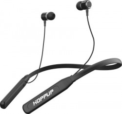 HOPPUP Volt With 15 Hours Play Time Neckband Bluetooth Headset(Black, In the Ear)