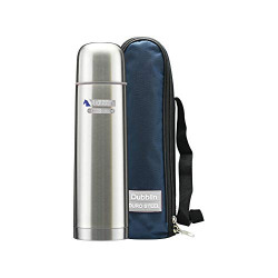 DUBBLIN Stella Stainless Steel Double Wall Vacuum Insulated BPA Free Water Bottle with Anti Skid Bottom & Leak Proof Lid, Sports Thermos Flask Keeps Hot 12 Hours, Cold 24 Hours (Grey 1000 ML)