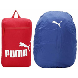 PUMA Daypack IND IV Red- White & Puma Packable Rain Cover Lime Green