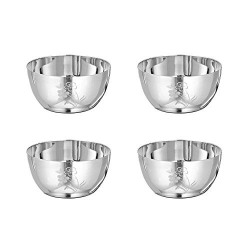Sorabh LAVT 5.5 Stainless Steel Apple Vati Bowl/Katori for Serving Dish 20g (Laser,Set of 4)