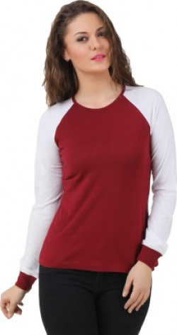 TEXCO Casual Full Sleeve Color Block Women White, Maroon Top