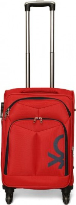 United Colors of Benetton Benetton Small Check-in Luggage (58 cm) - Red Expandable  Cabin Luggage - 20 inch