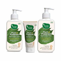 Mother Sparsh Plant Powered Natural Baby face Cream, 50g + Plant Powered Natural Baby Lotion and Baby Wash (200ml Each)