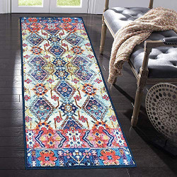 Status Contract 3D Printed Vintage Persian Bedside Runner Polyester Blend Carpet Rug Anti Skid Backing for Home/Kitchen/Living Area/Office Entrance (56 x 140 cm, Multi) Pack of 1