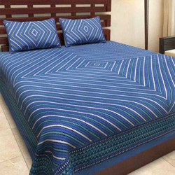 shri shyam 0 TC Cotton Double Printed Bedsheet(Pack of 1, Dark Blue)