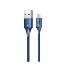 Pebble MicroUSB Fast Charge & Sync Cable (3.2 Feet/1 Meter) Nylon Braided with Fast Charging Upto 2.4 A & High Speed Data Sync