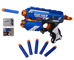 Popsugar - THG7036 Manual Blaze Storm Gun Blaster with 10 Foam Bullets for Kids, Blue