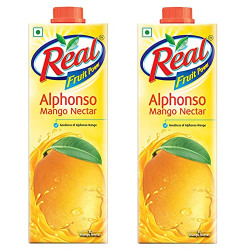 Real Fruit Juice, Alphonso Mango, 1L (Pack of 2)